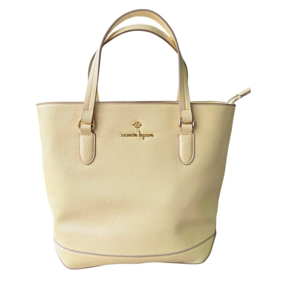 Nanette Lepore Butter Yellow Pebbled Leather Tote Shoulder Crossbody NWOT - Picture 2 of 12